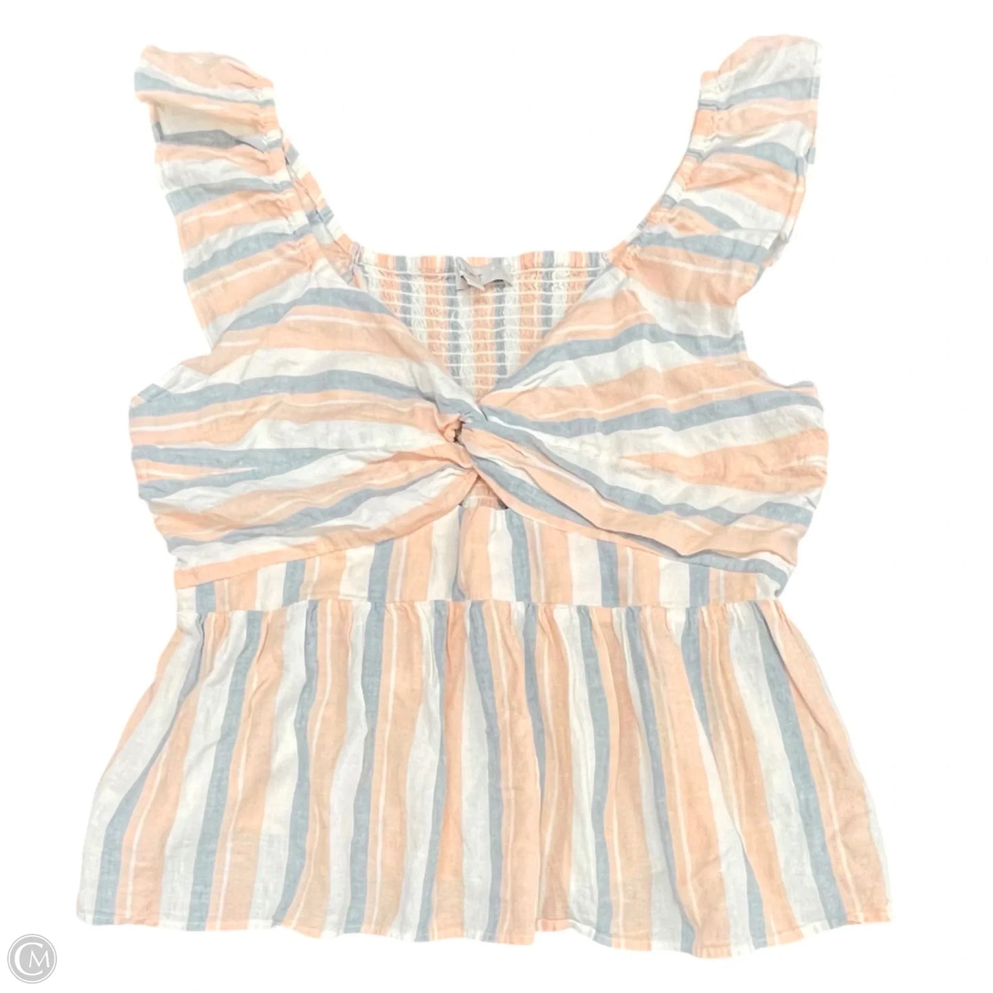 Top Sleeveless By Loft In Blue & Orange, Size: L