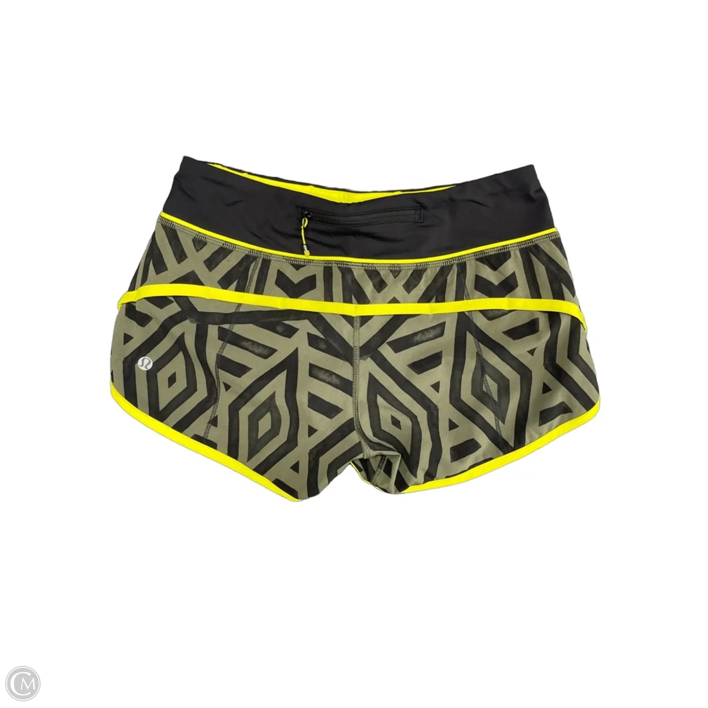 Athletic Shorts By Lululemon In Black & Green, Size: 2