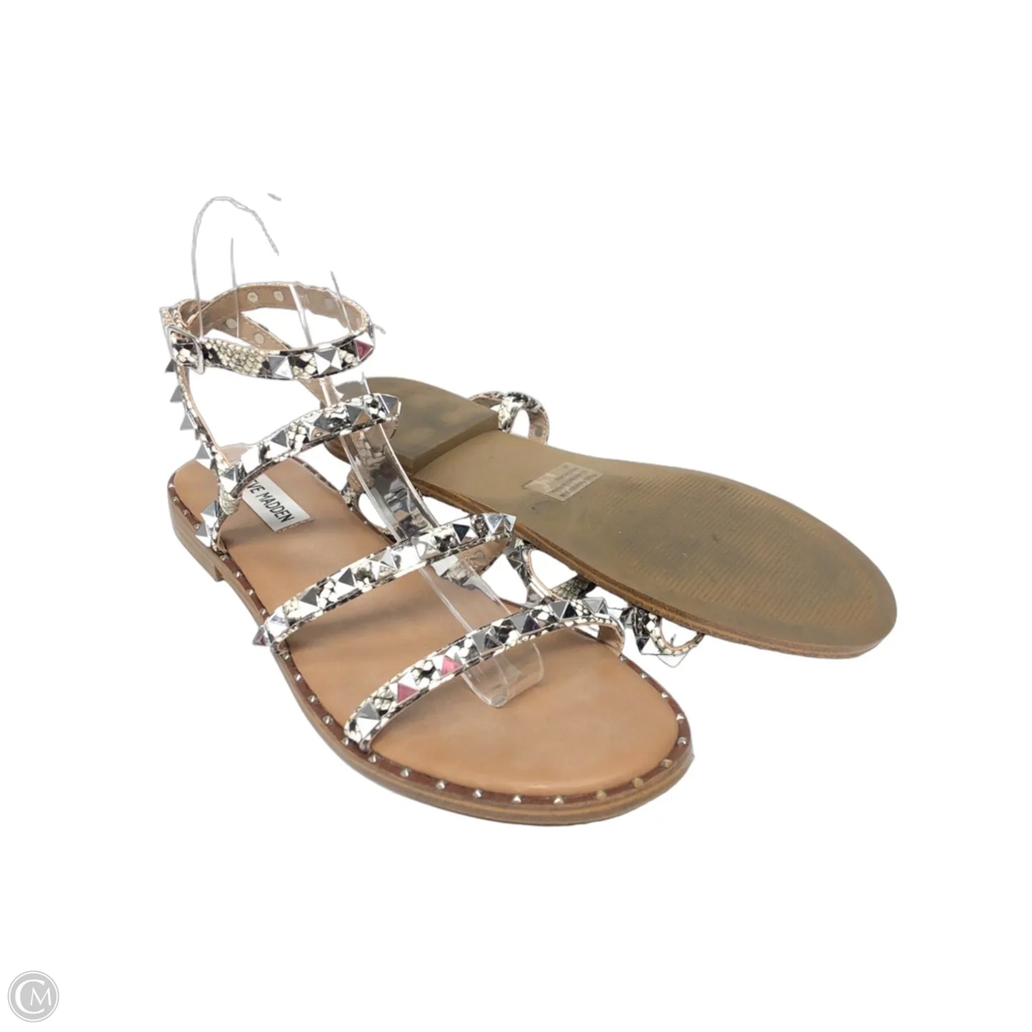Sandals Flats By Steve Madden In Snakeskin Print, Size: 8.5