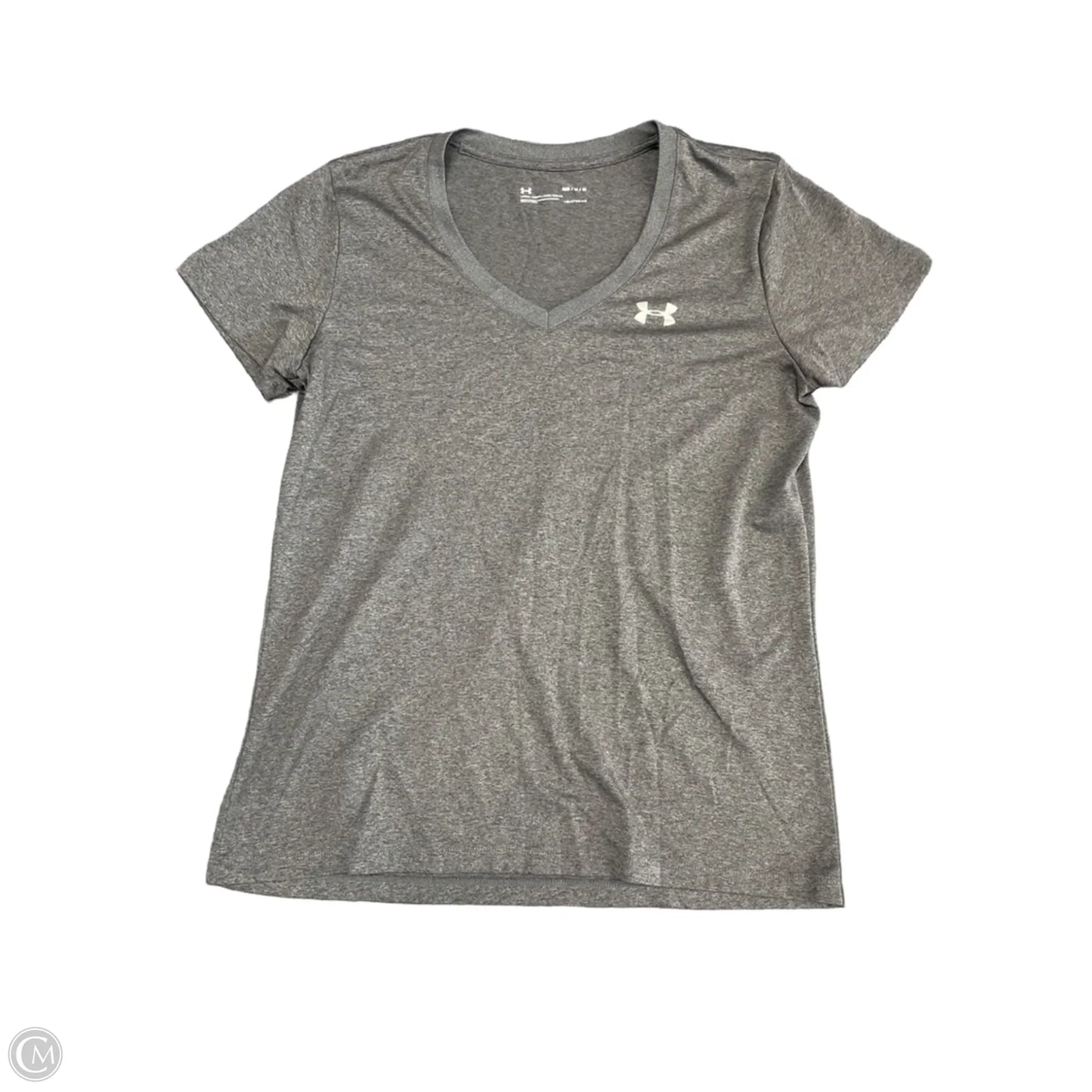 Athletic Top Short Sleeve By Under Armour In Grey, Size: M