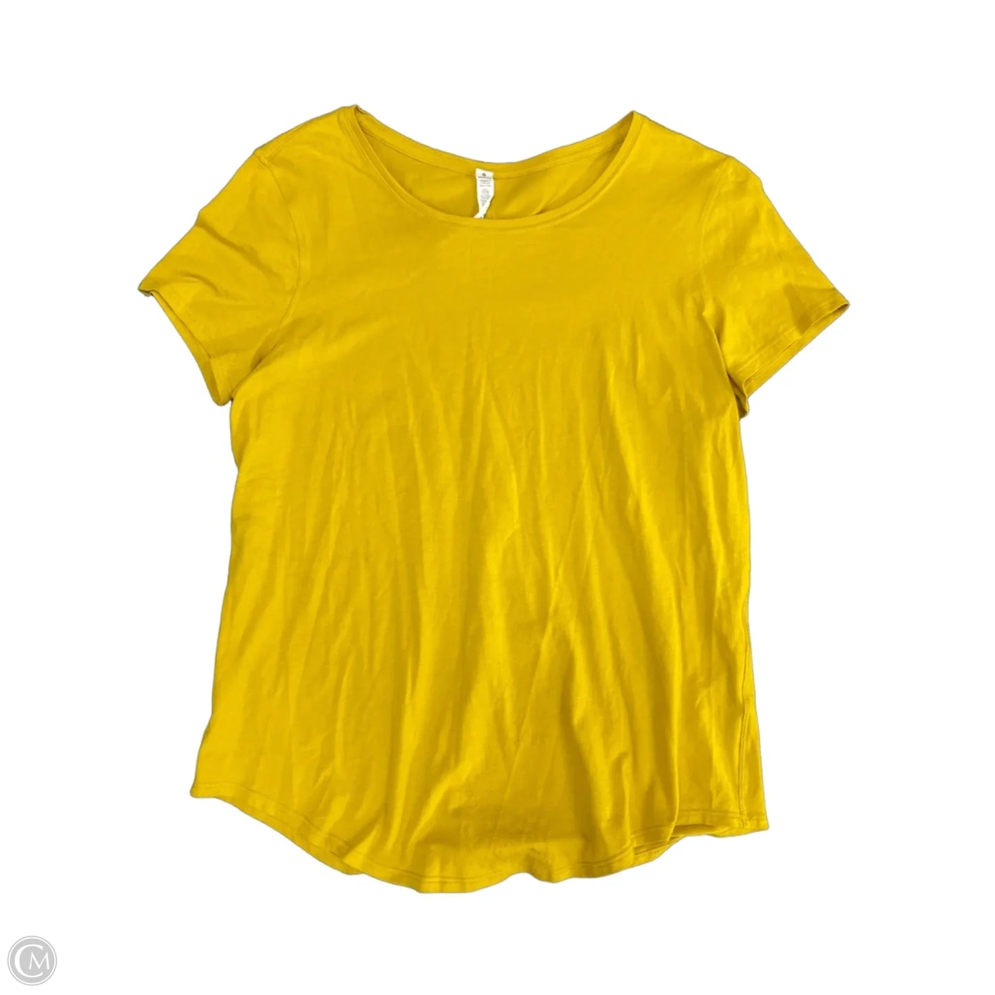 Athletic Top Short Sleeve By Lululemon In Yellow, Size: 10