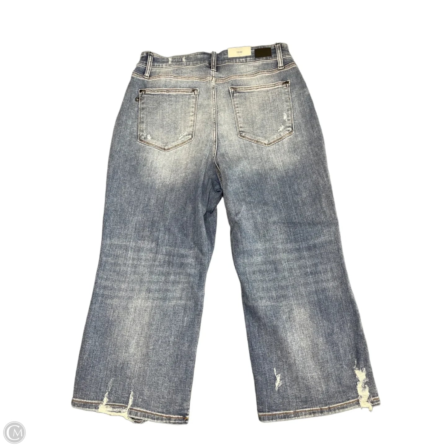 Jeans Wide Leg By Judy Blue In Blue Denim, Size: 16