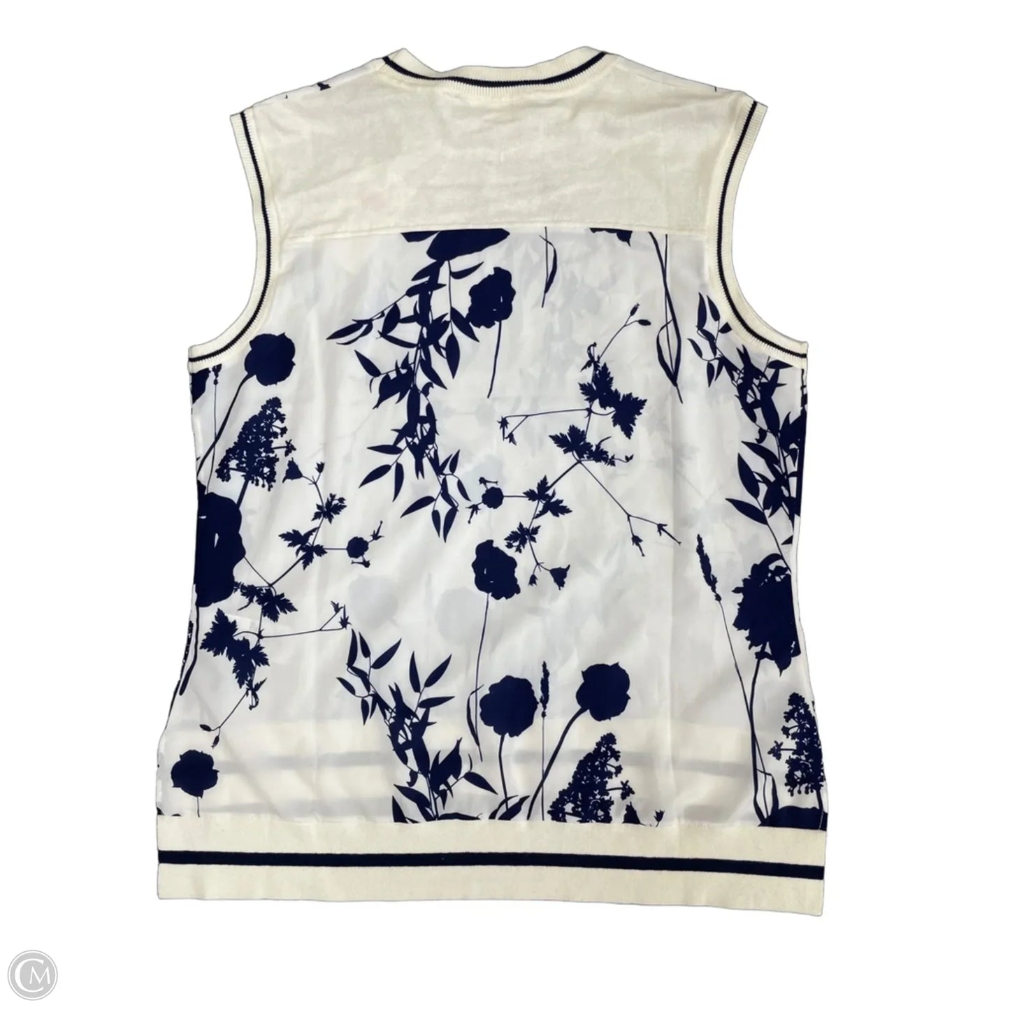 Top Sleeveless By Ted Baker In Blue & White, Size: 10