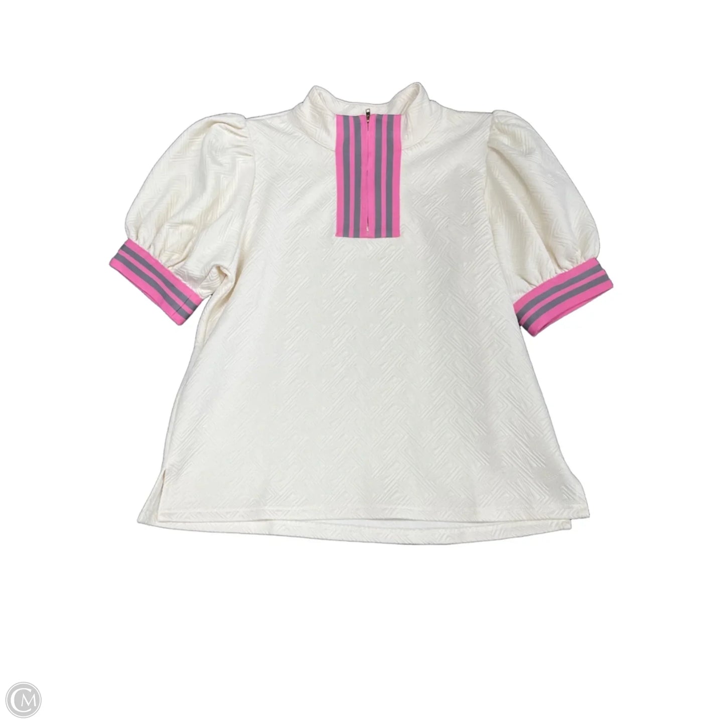 Top Short Sleeve By Jodifl In Cream & Pink, Size: S