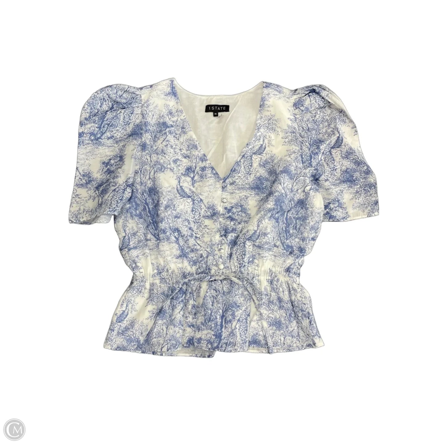 Top Short Sleeve By 1.state In Blue & White, Size: Xs