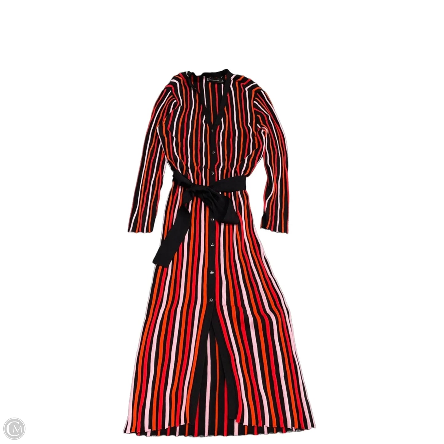 Dress Casual Midi By New York And Co In Black & Red, Size: Xl