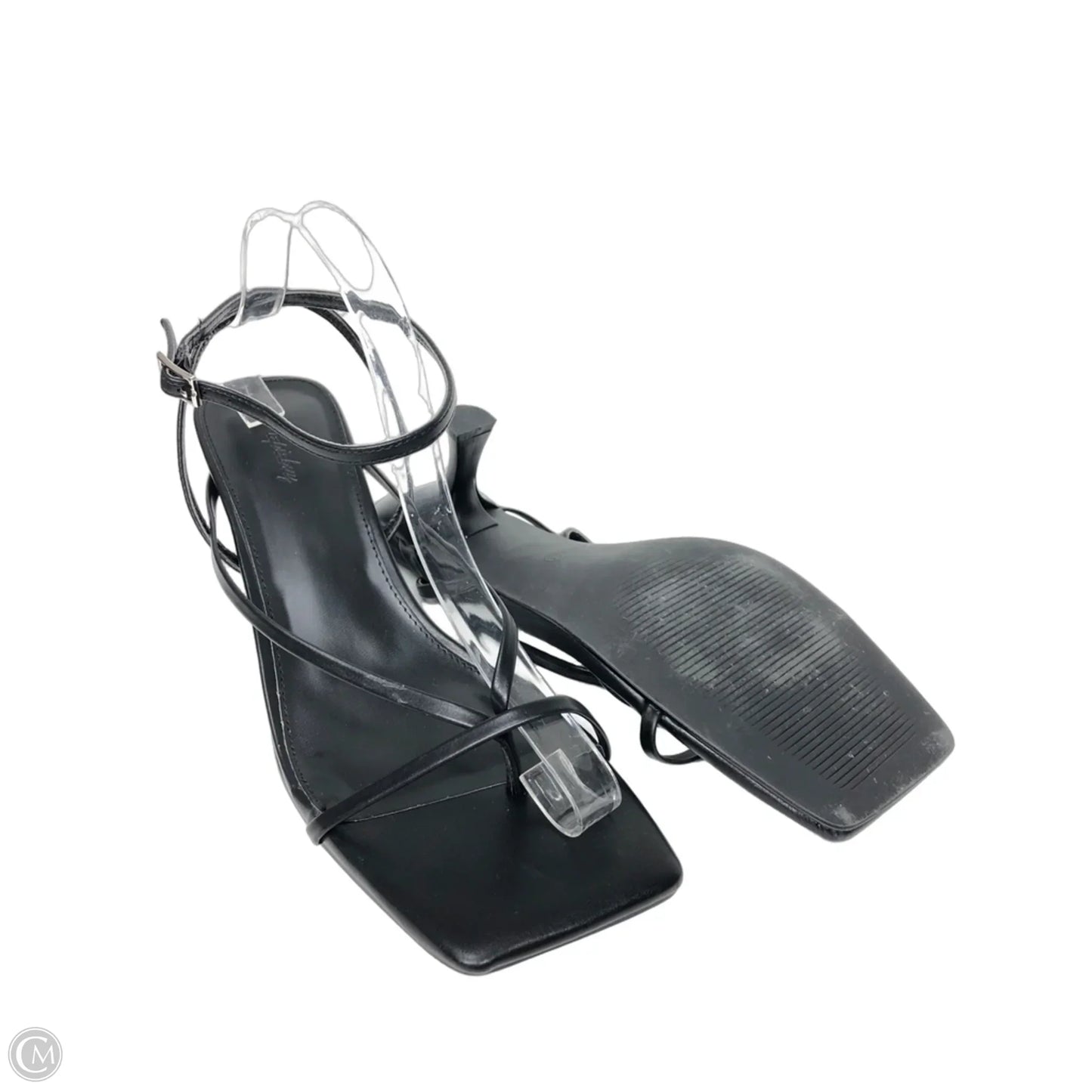 Sandals Heels Kitten By Clothes Mentor In Black, Size: 11
