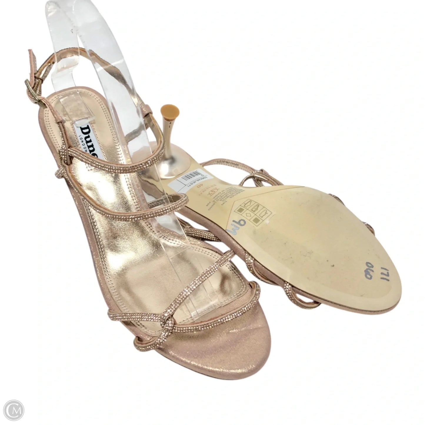 Sandals Heels Kitten By Cmb In Rose Gold, Size: 9
