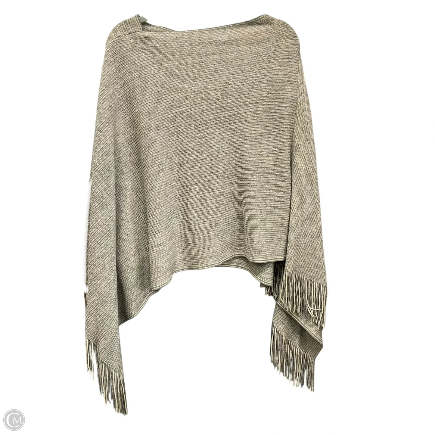 Poncho By Steve Madden In Cream & Grey, Size: Osfm