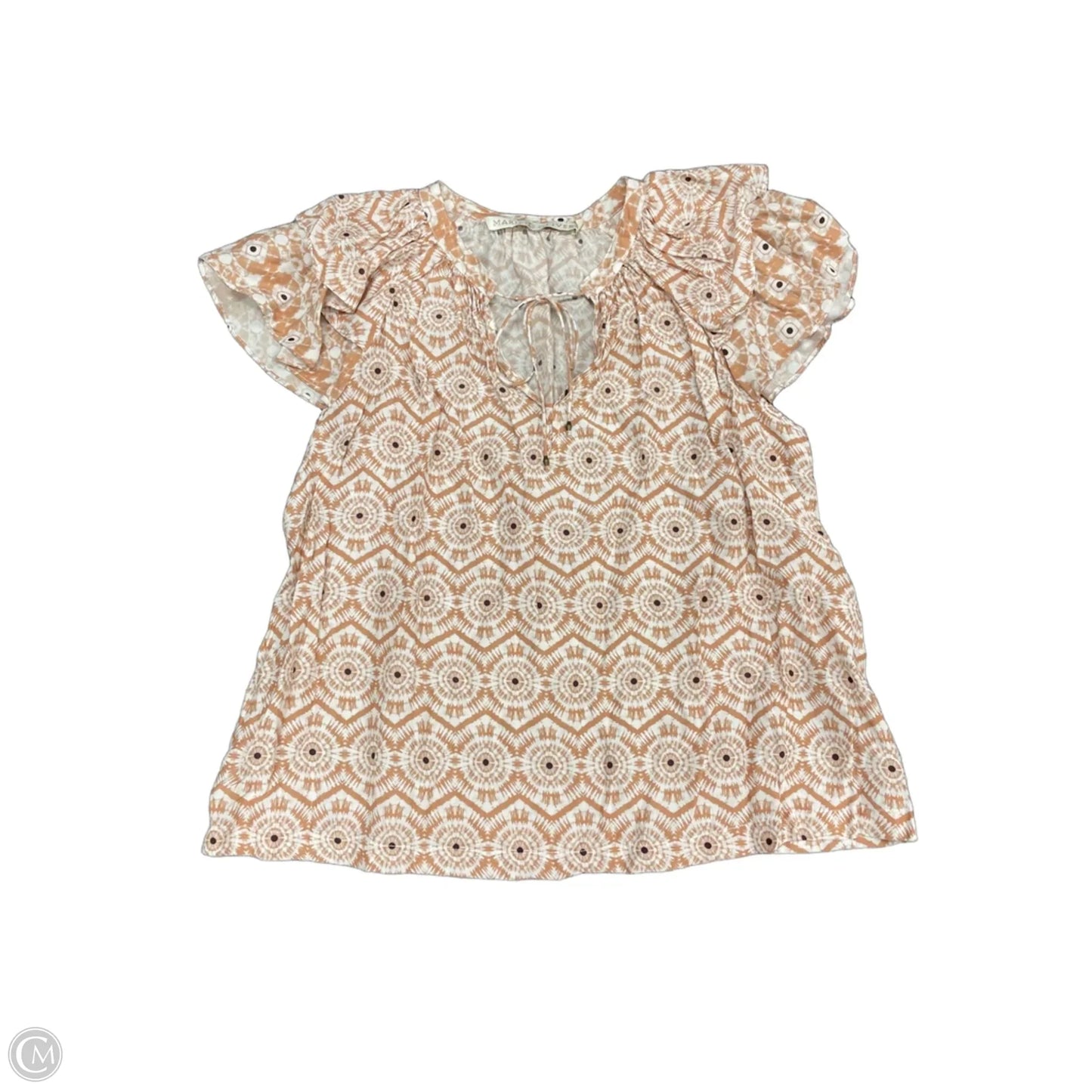 Top Sleeveless By Marie Oliver In Orange & White, Size: S