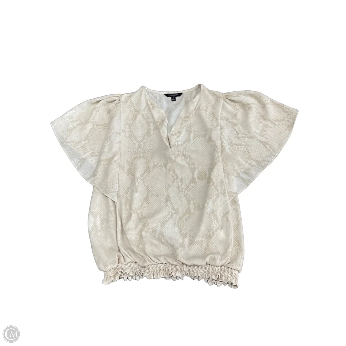 Top Short Sleeve By Banana Republic In Snakeskin Print, Size: M