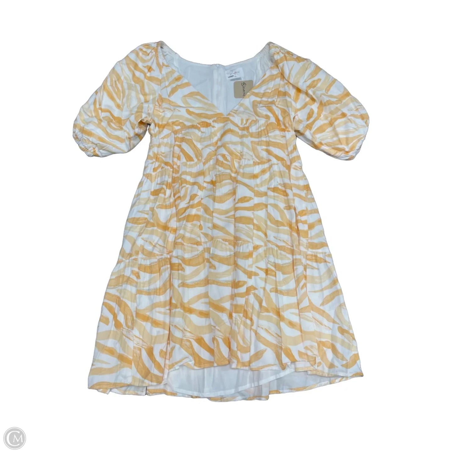 Dress Casual Short By Clothes Mentor In Orange & White, Size: Xs