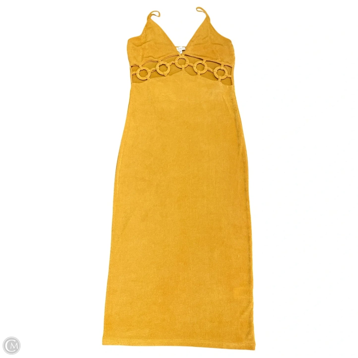 Dress Casual Midi By Clothes Mentor In Yellow, Size: L