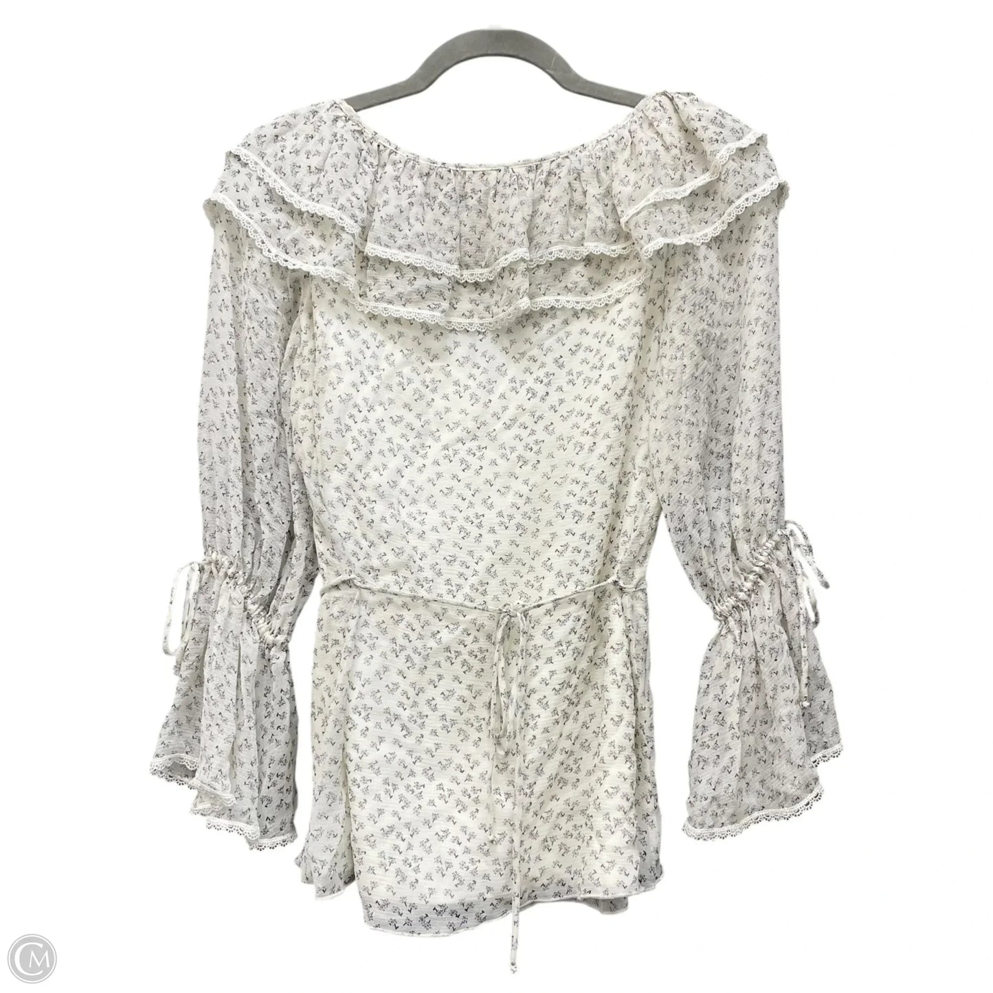 Top Long Sleeve Designer By Alice + Olivia In Blue & White, Size: Xs