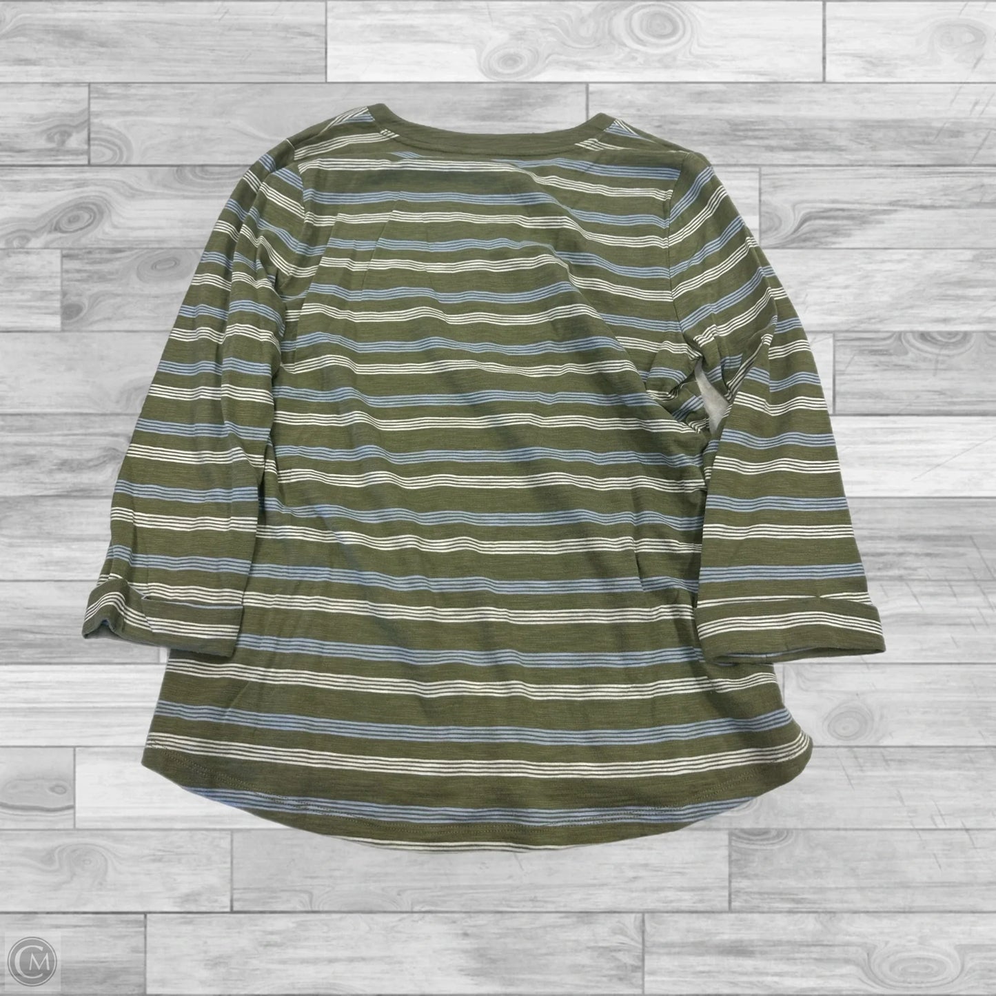 Top Long Sleeve By Talbots In Striped Pattern, Size: L