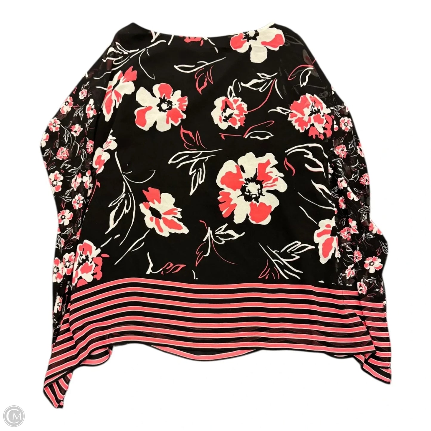 Top Short Sleeve By Calvin Klein In Floral Print, Size: L