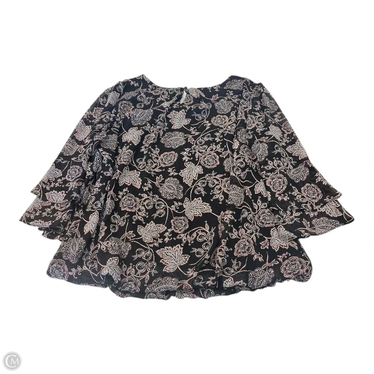 Top Long Sleeve By Roz And Ali In Black, Size: 1x