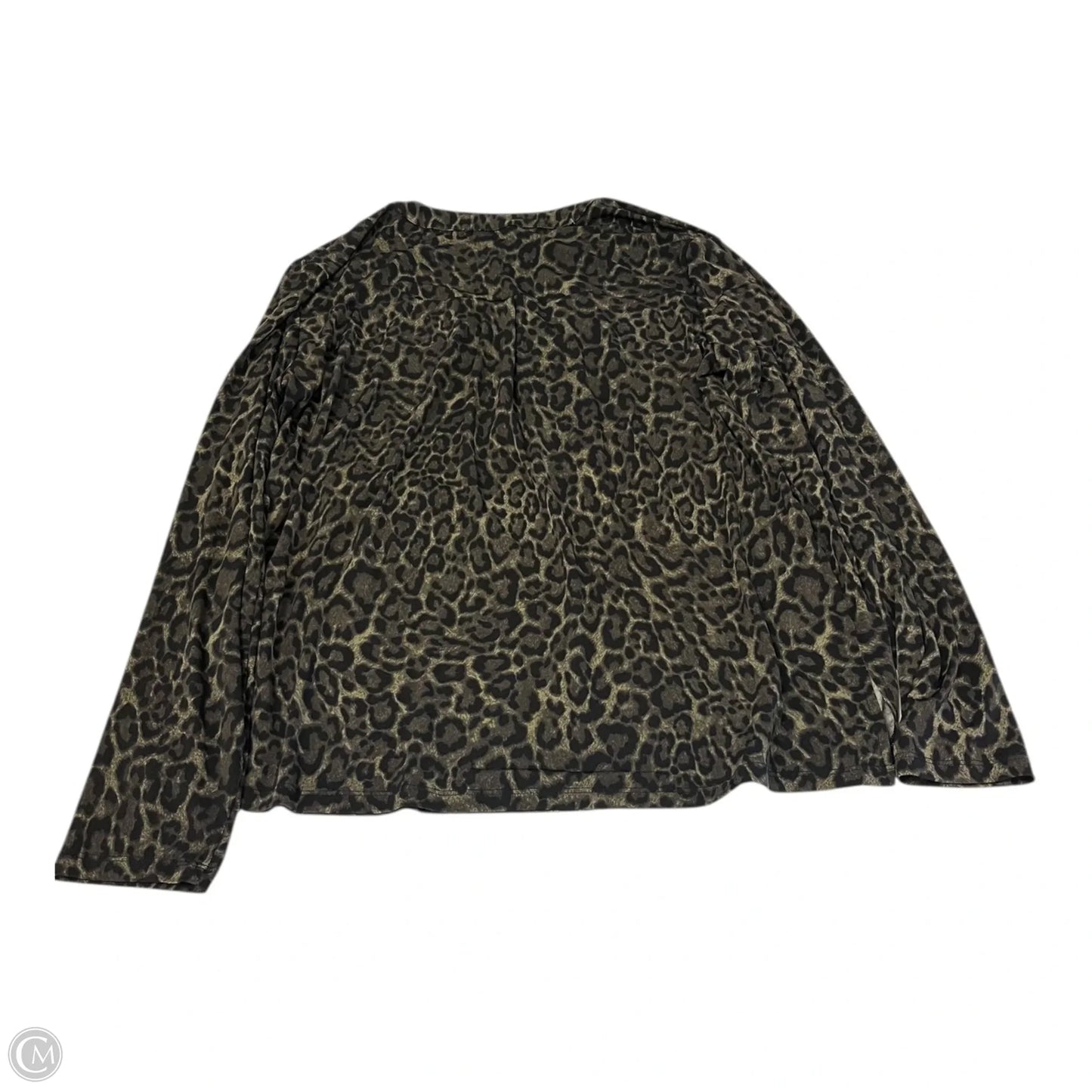 Top Long Sleeve By Michael By Michael Kors In Black & Green, Size: Xl