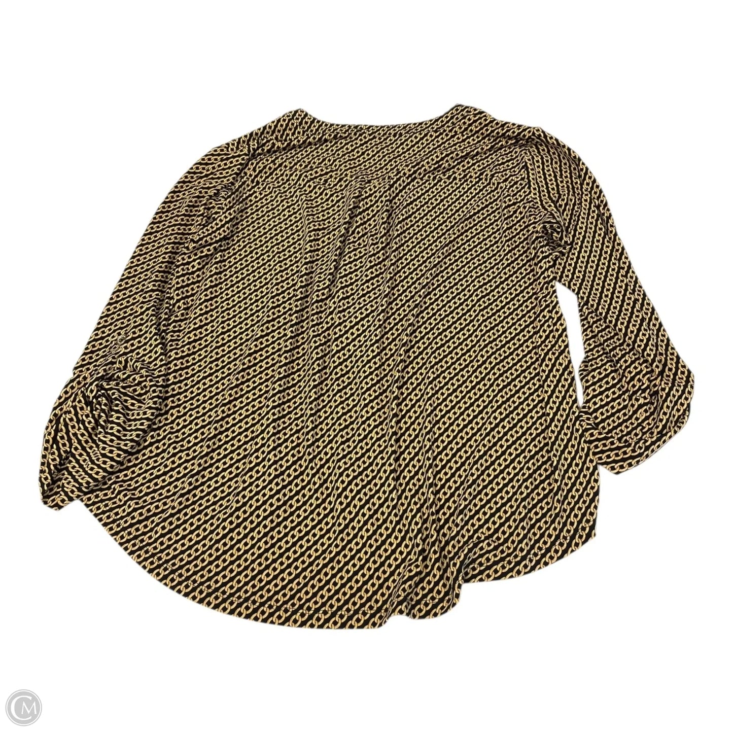 Top Long Sleeve By Michael By Michael Kors In Black & Gold, Size: Xl