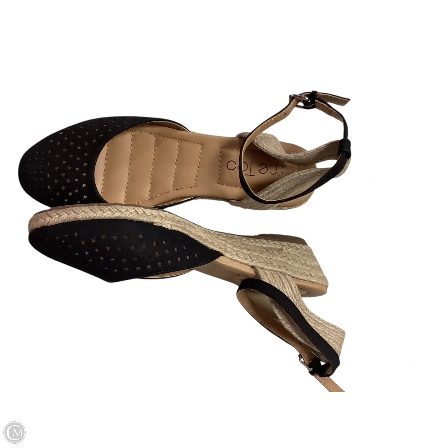 Shoes Heels Wedge By Me Too In Black & Cream, Size: 6