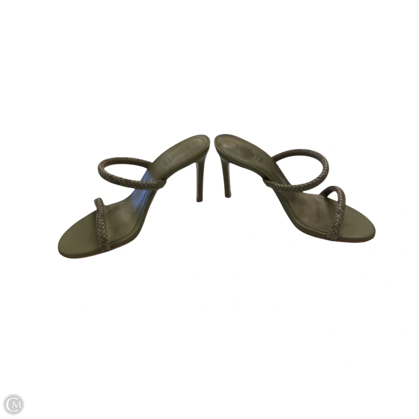 Sandals Heels Stiletto By Schutz In Green, Size: 7.5
