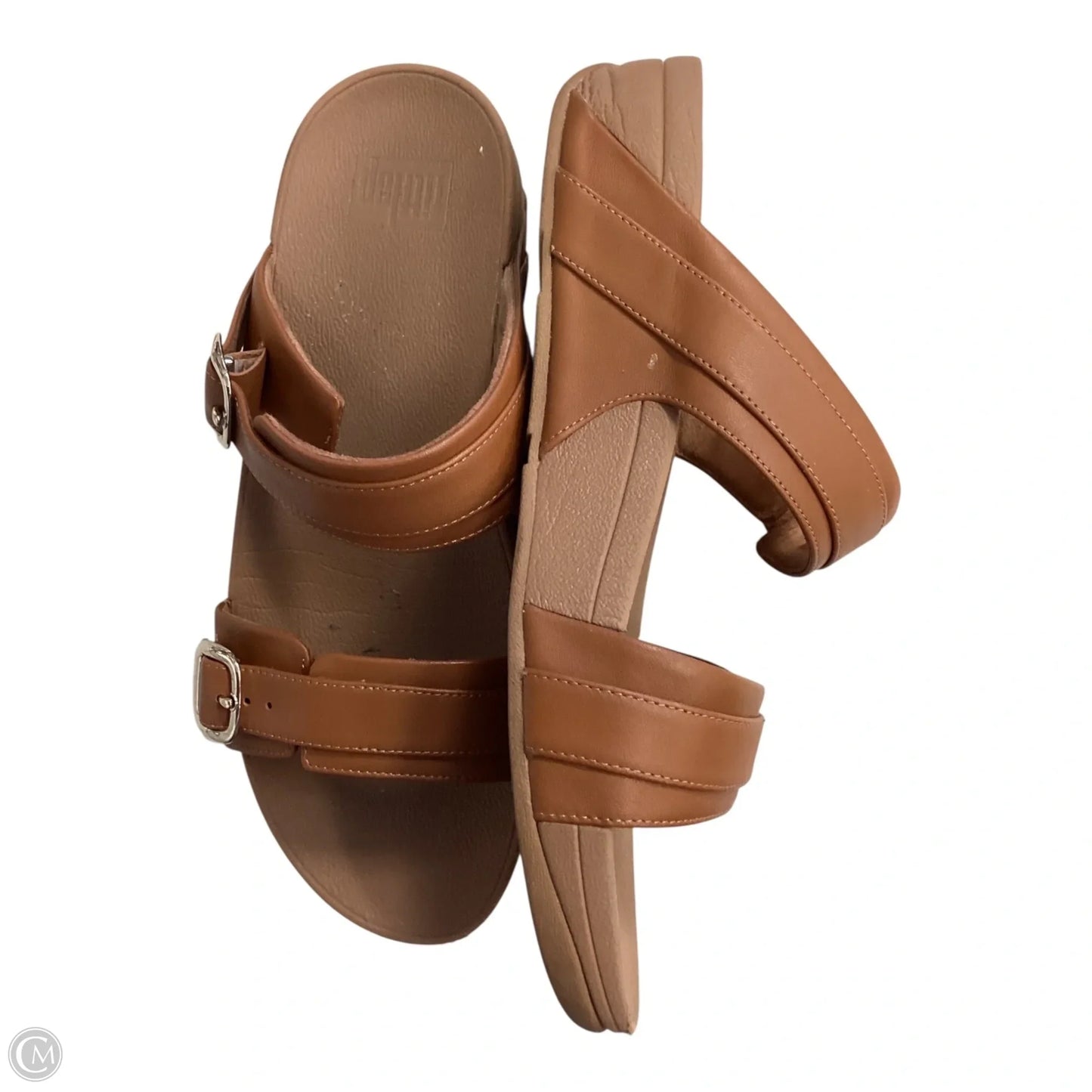 Sandals Heels Wedge By Fitflop In Brown, Size: 10