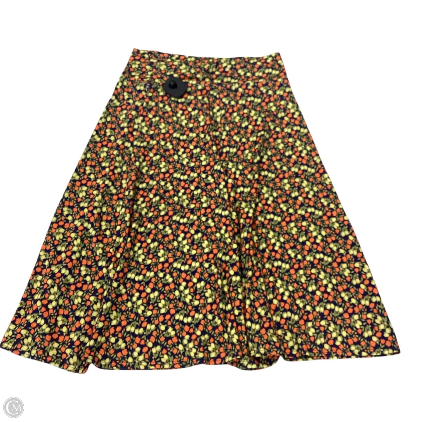 Skirt Midi By Clothes Mentor In Orange & Yellow, Size: S