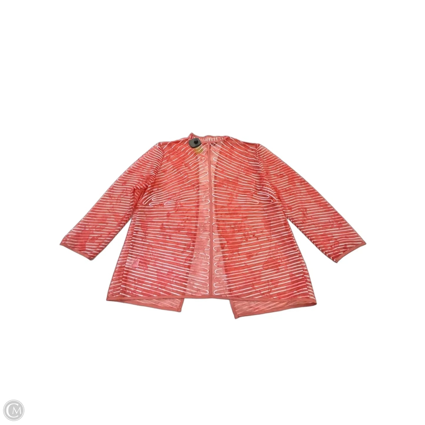 Cardigan By Ming Wang In Orange & Red, Size: Xs