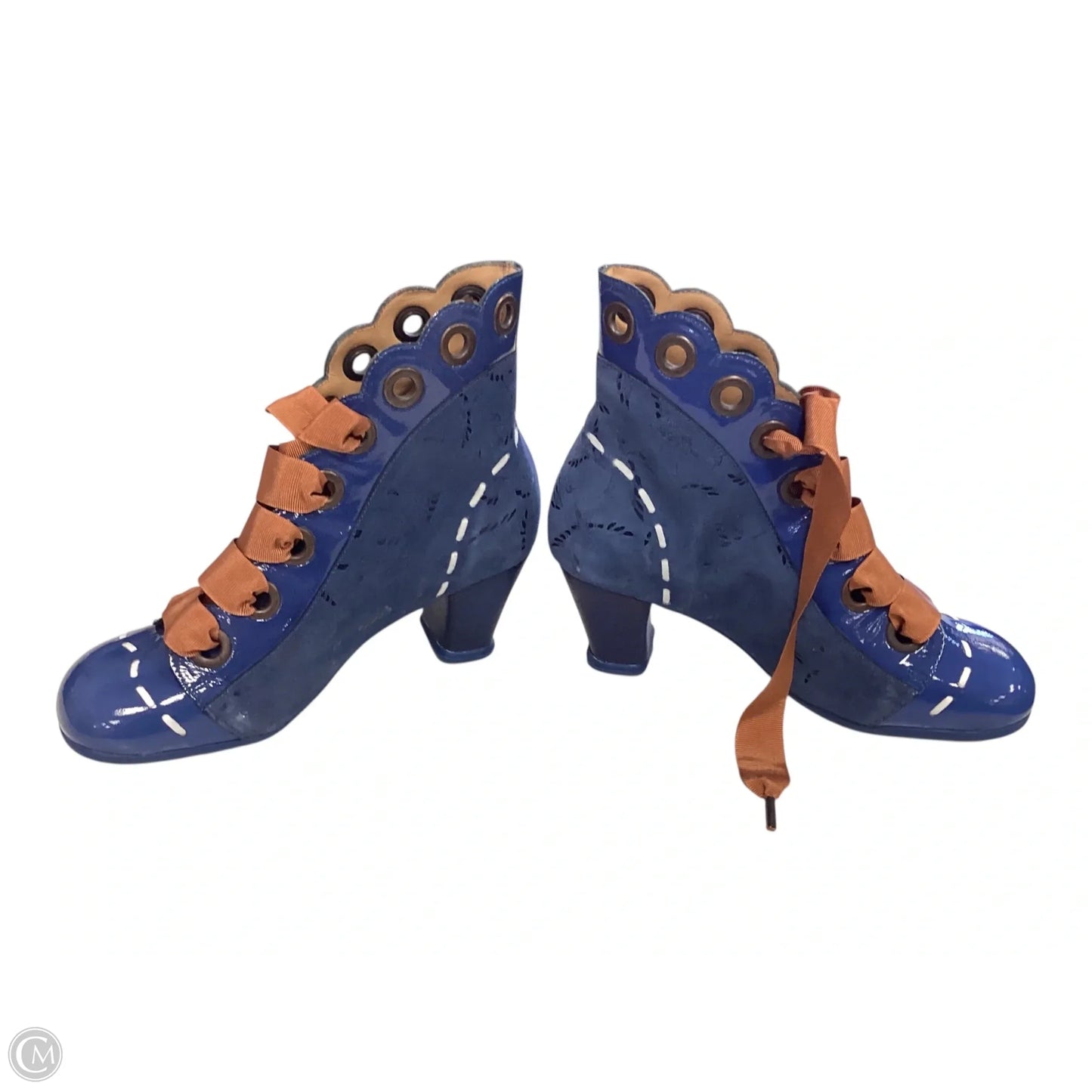Boots Ankle Heels By Cma In Blue, Size: 8
