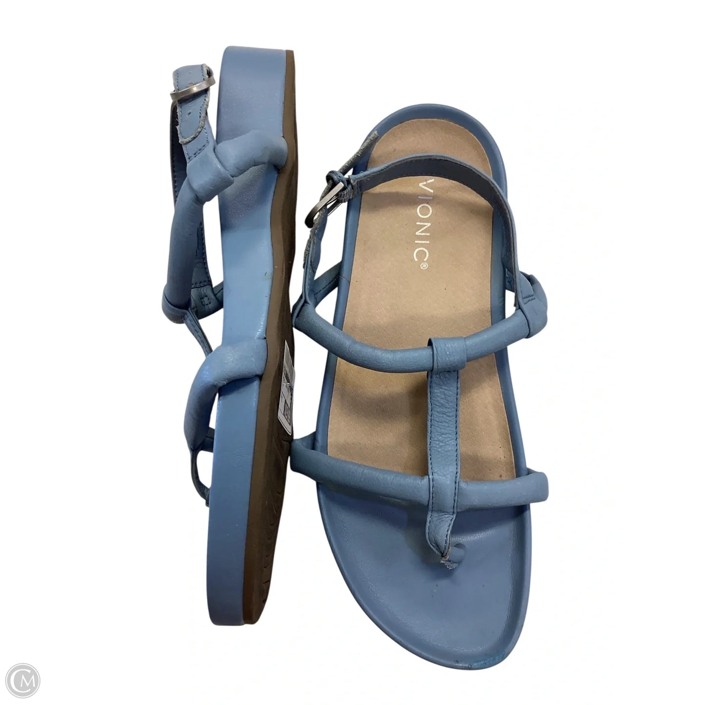 Sandals Heels Wedge By Vionic In Blue, Size: 9