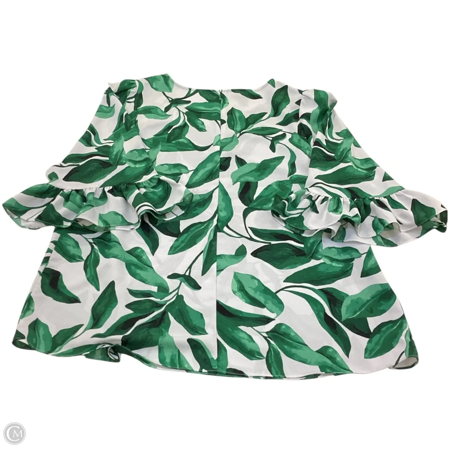 Blouse Long Sleeve By Alfani In Green & White, Size: 2x