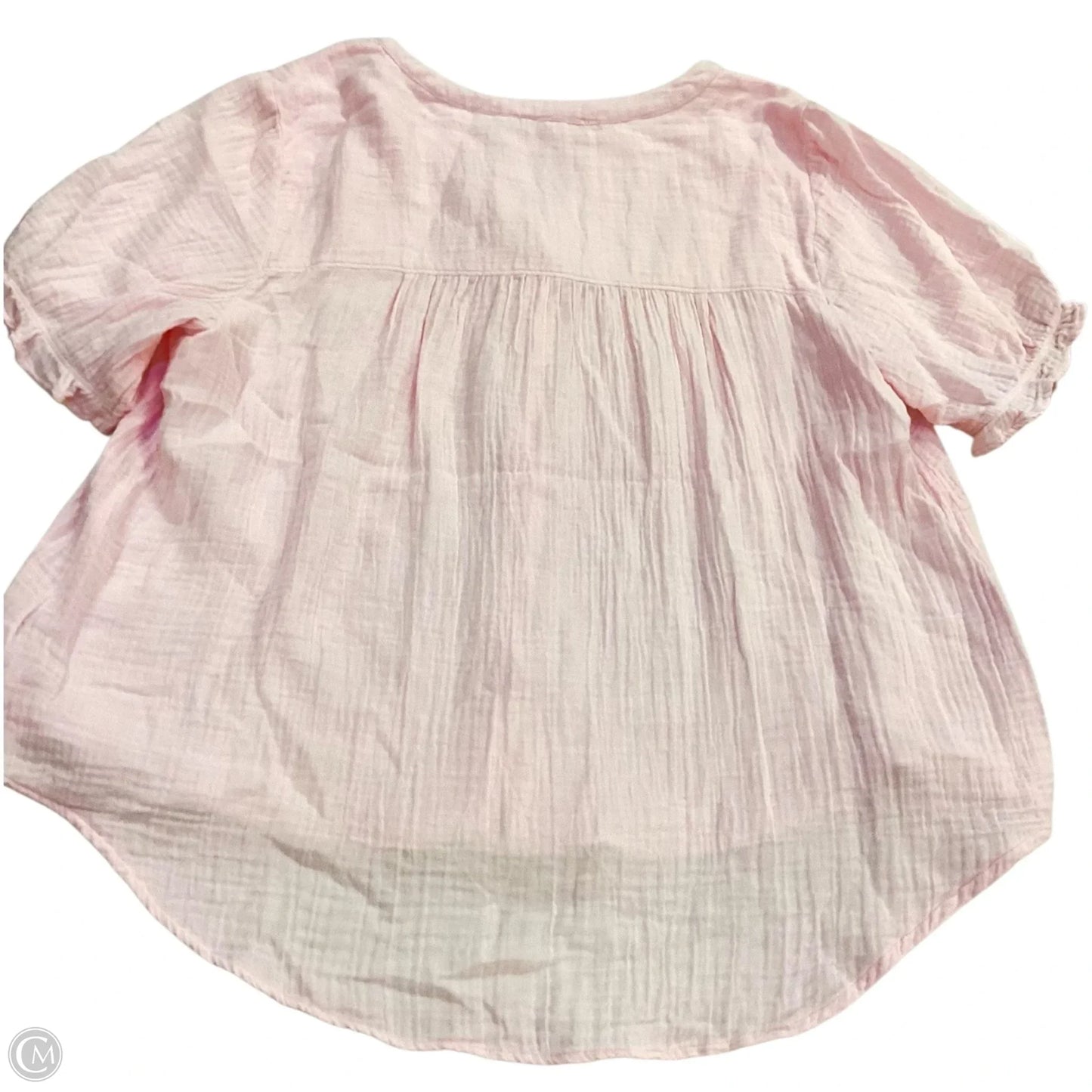 Blouse Short Sleeve By Beachlunchlounge In Pink, Size: 1x