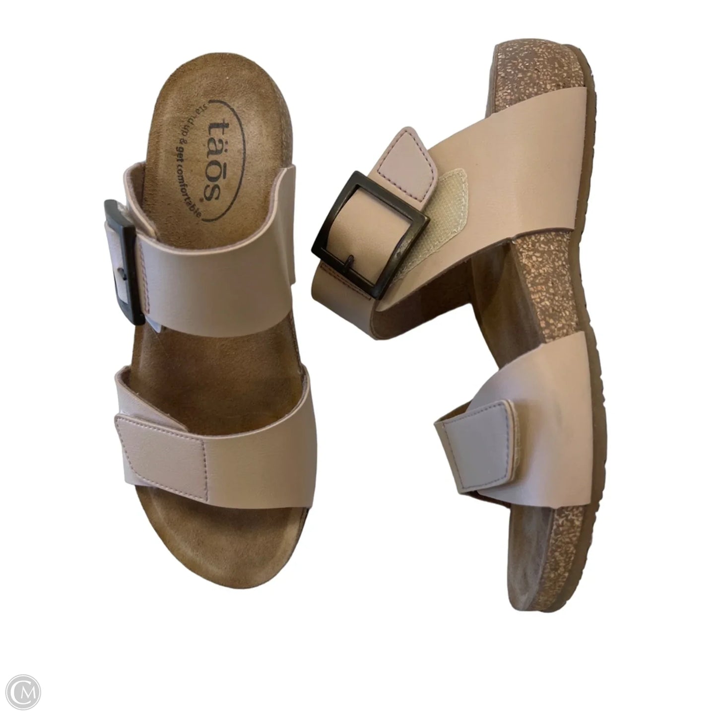 Sandals Heels Wedge By Taos In Tan, Size: 8.5