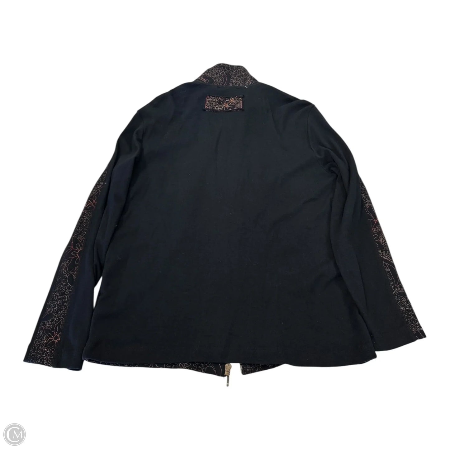 Top Long Sleeve By Chicos In Black & Cream, Size: M