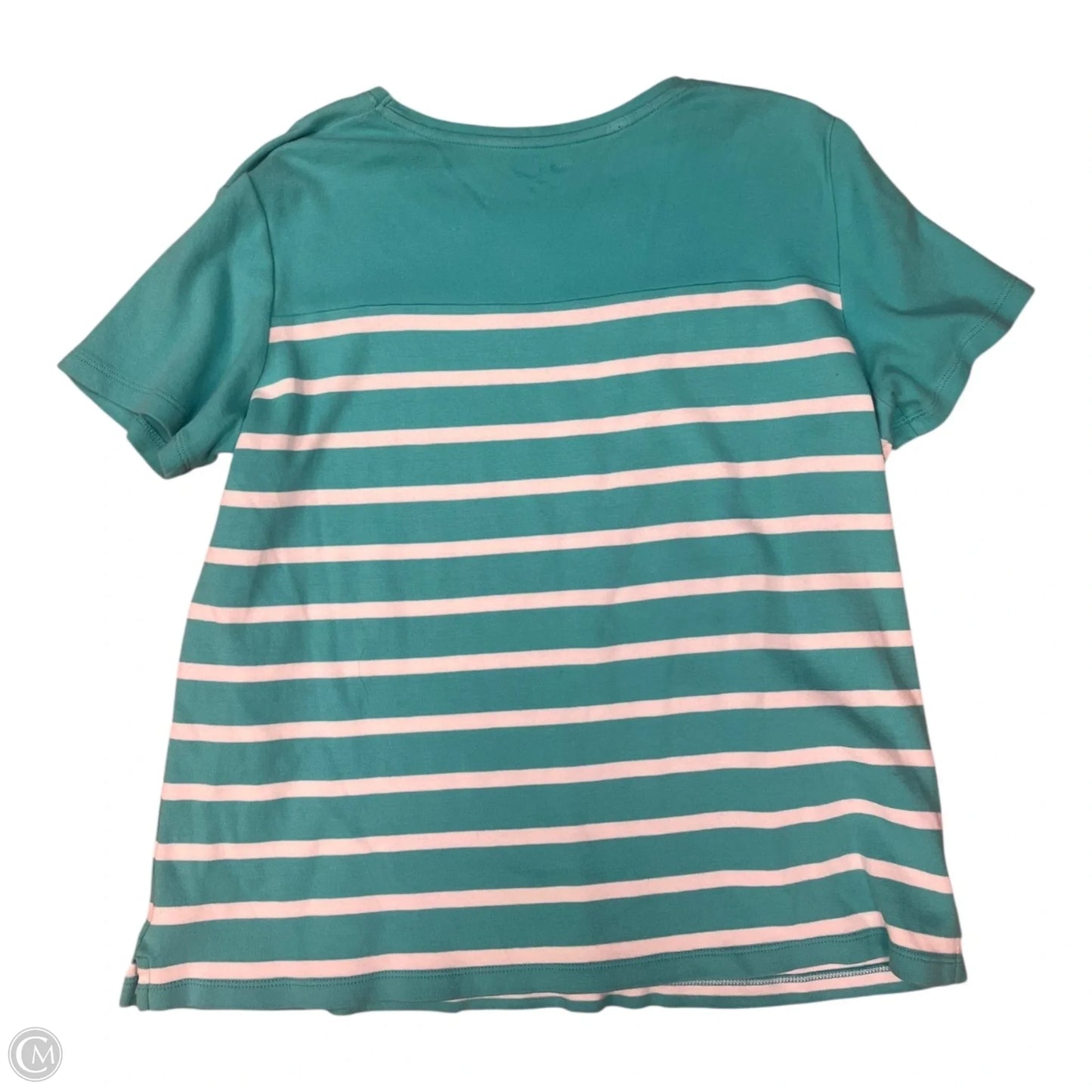 Top Short Sleeve By Kim Rogers In Blue & White, Size: Mp