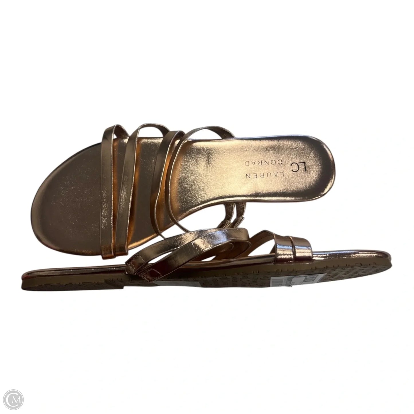Sandals Flats By Clothes Mentor In Bronze, Size: 6