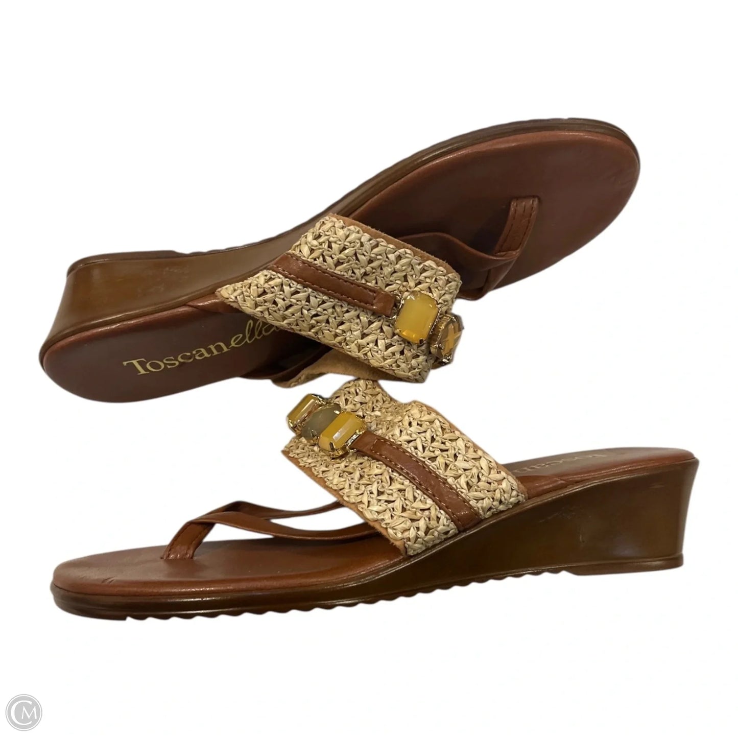 Sandals Heels Wedge By Toscanella In Brown, Size: 6.5