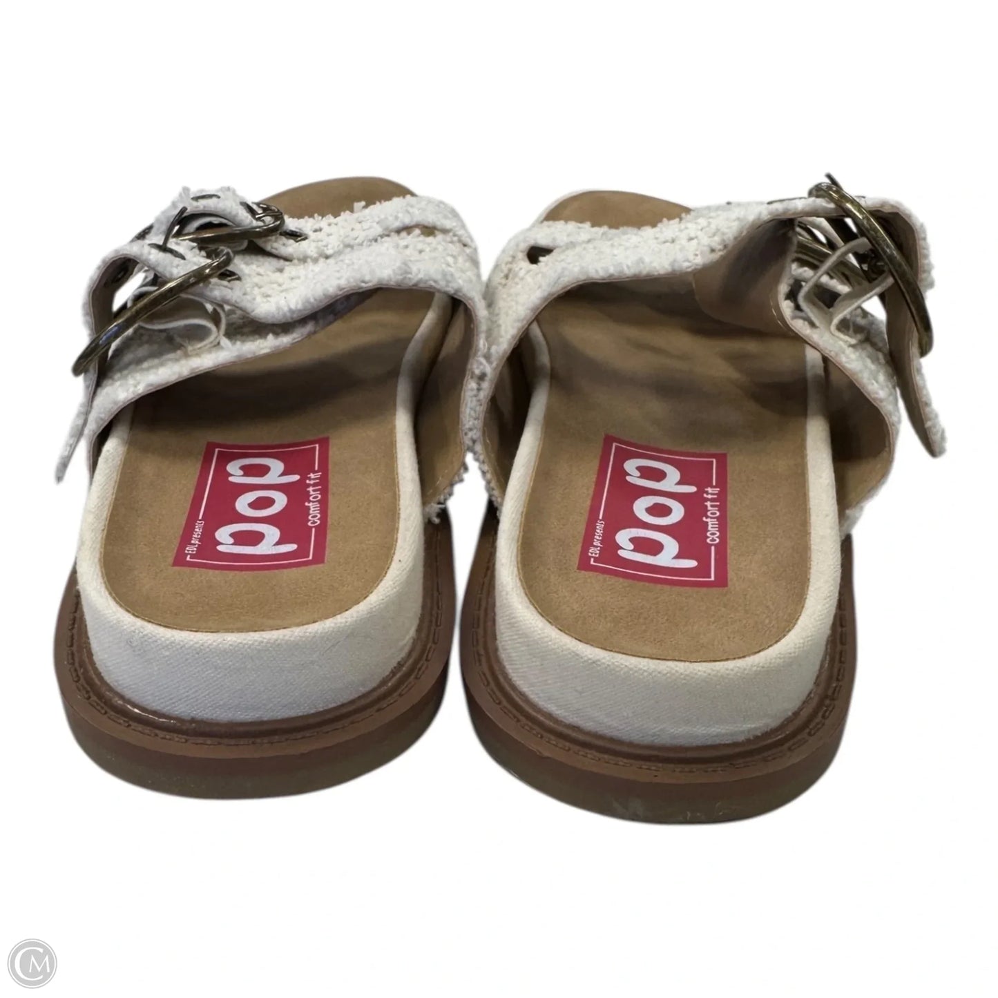 Sandals Flats By Popfit In Brown & Cream, Size: 6