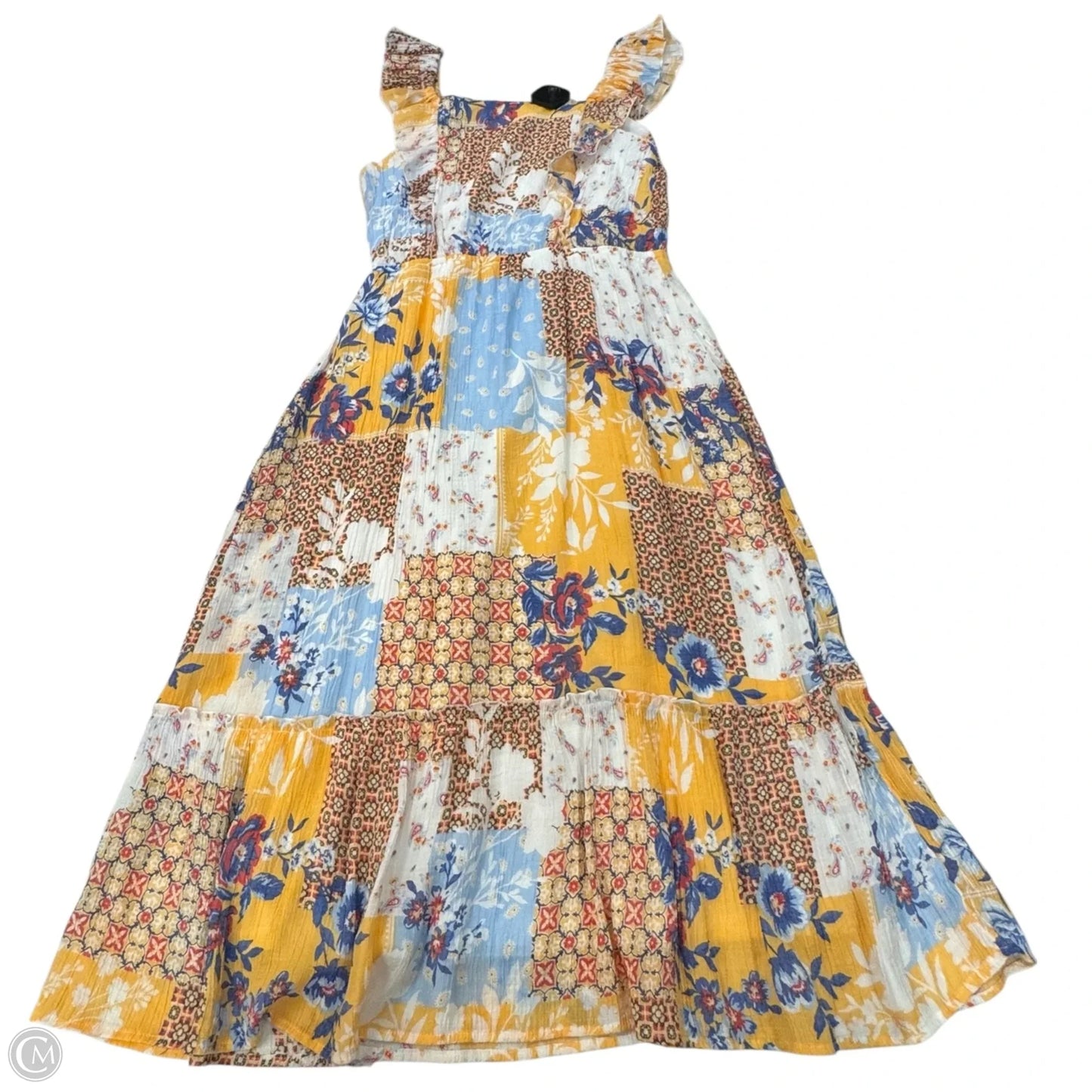 Dress Casual Maxi By Clothes Mentor In Blue & Orange, Size: M