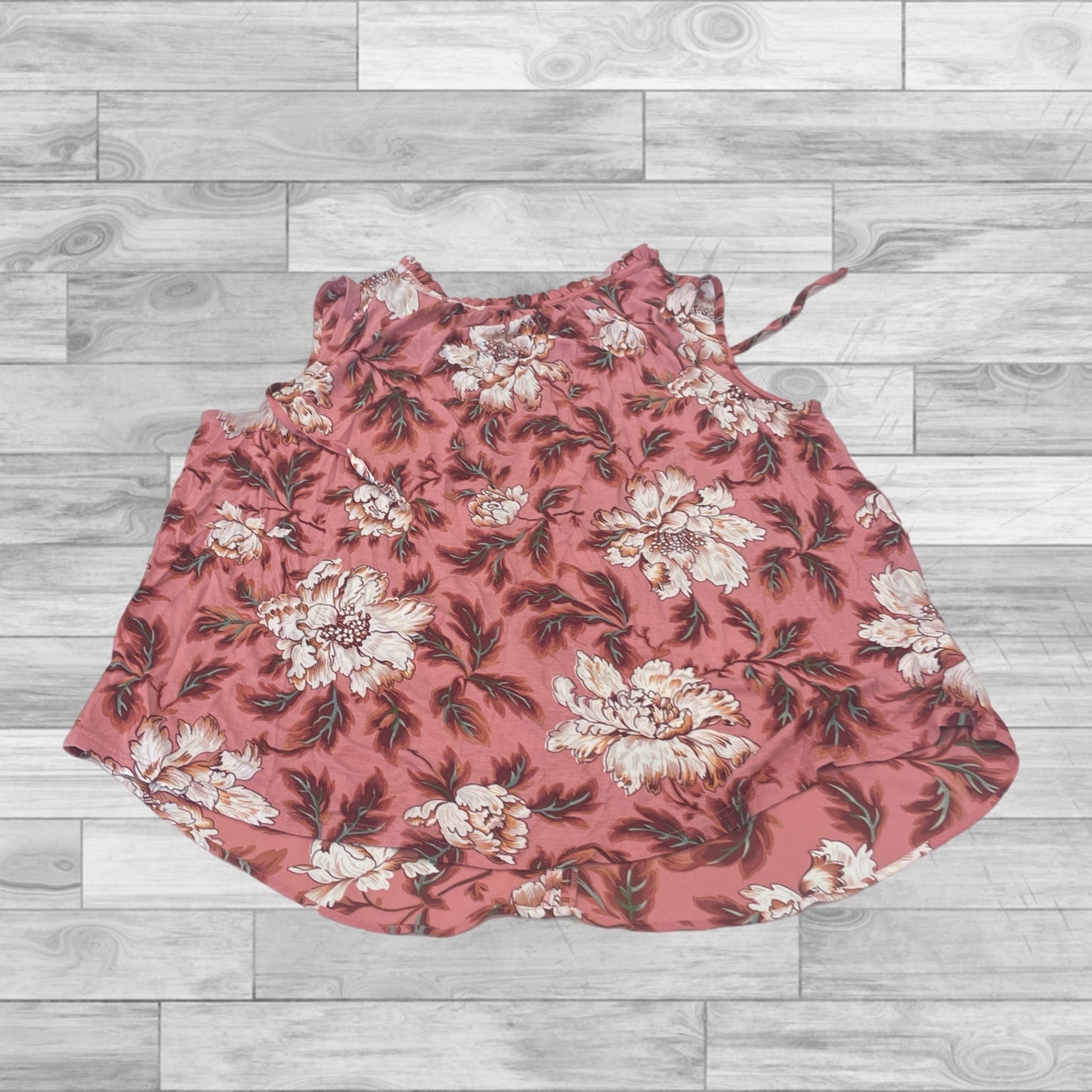 Floral Print Top Short Sleeve Loft, Size Xs