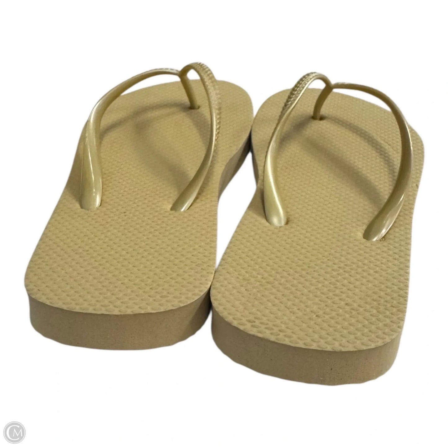 Sandals Flip Flops By Clothes Mentor In Gold, Size: 6
