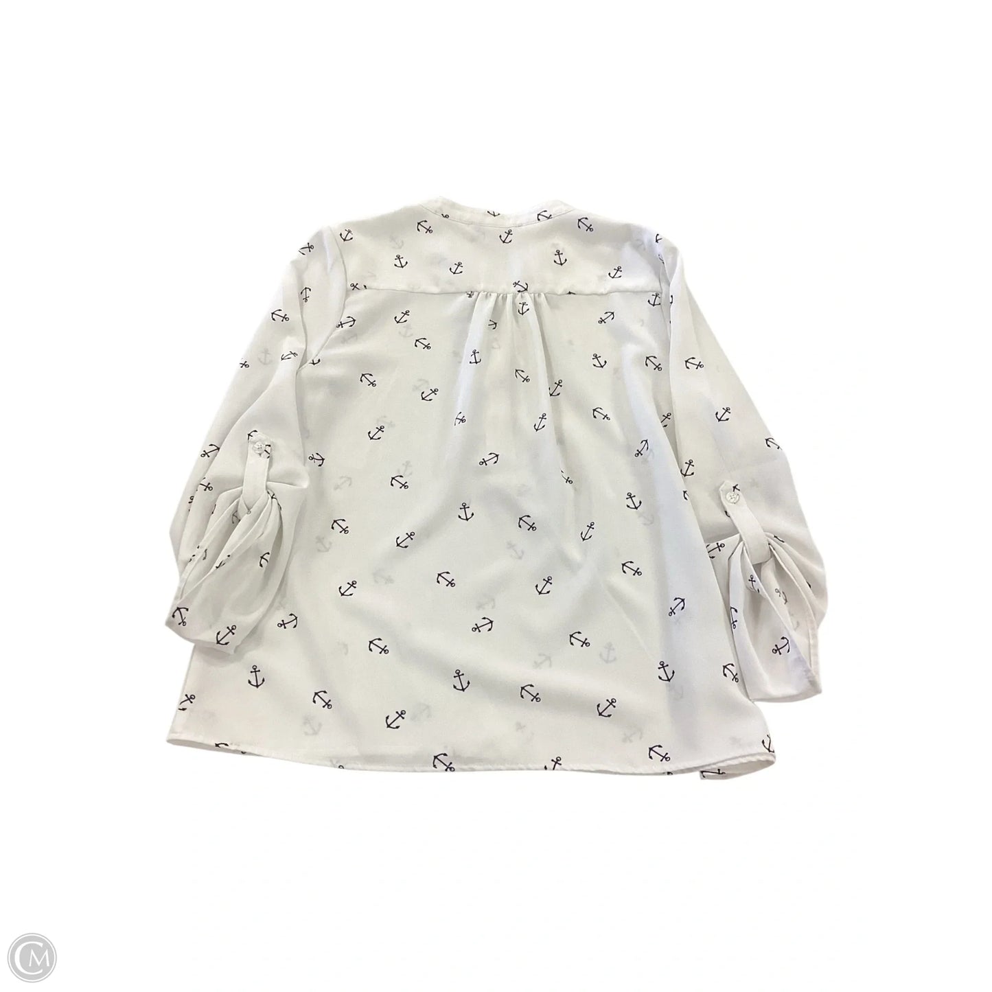 Top Long Sleeve By Clothes Mentor In Nautical Print, Size: Mp