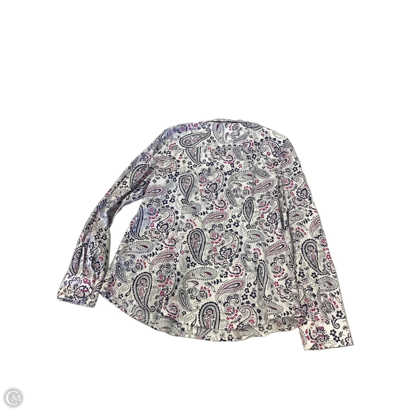 Top Long Sleeve By Talbots In Pink & White, Size: 6p