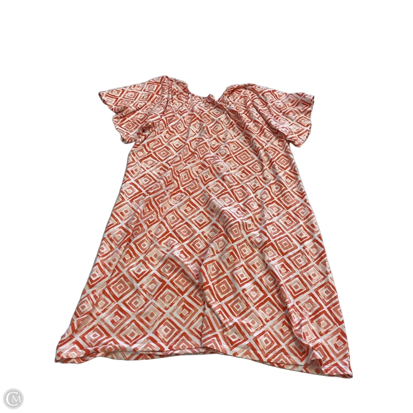 Dress Casual Midi By Clothes Mentor In Orange & White, Size: Xl