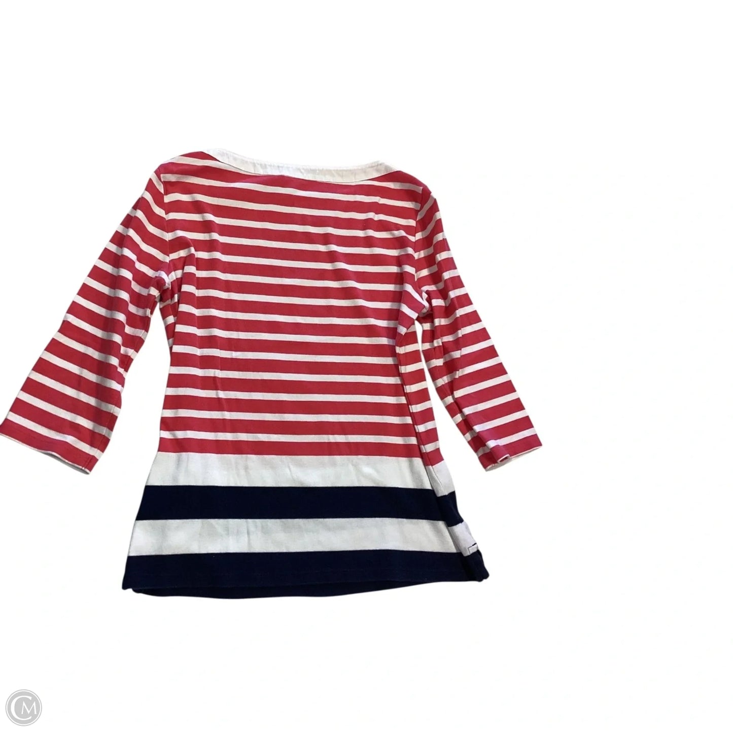 Top 3/4 Sleeve By Tommy Hilfiger In Striped Pattern, Size: M