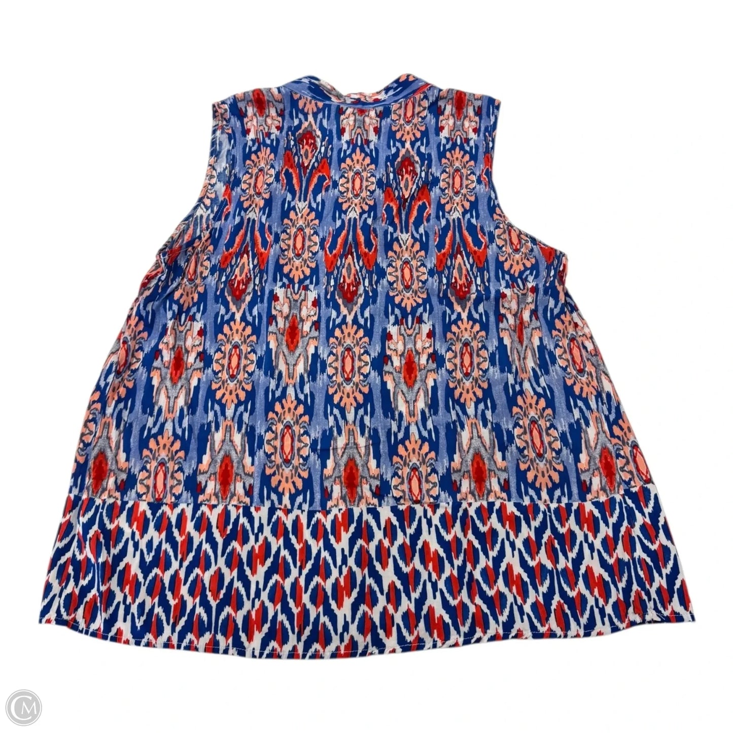 Top Sleeveless By Tribal In Blue & Red, Size: L
