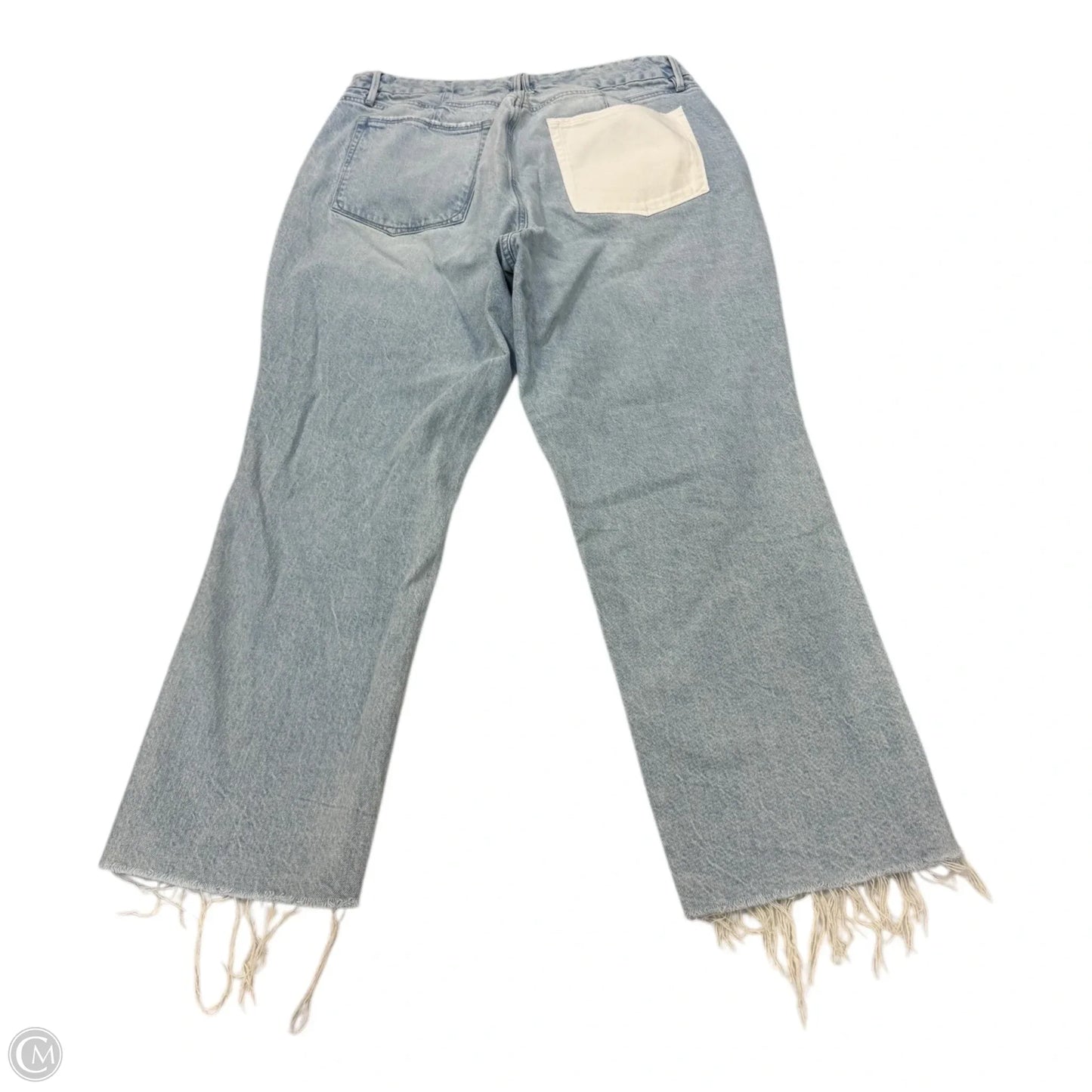 Jeans Straight By Good American In Blue & White, Size: 16