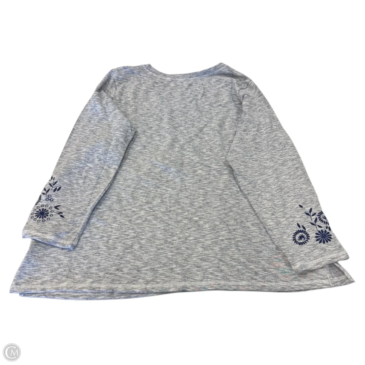 Sweatshirt Crewneck By Woman Within In Blue & Grey, Size: 1x