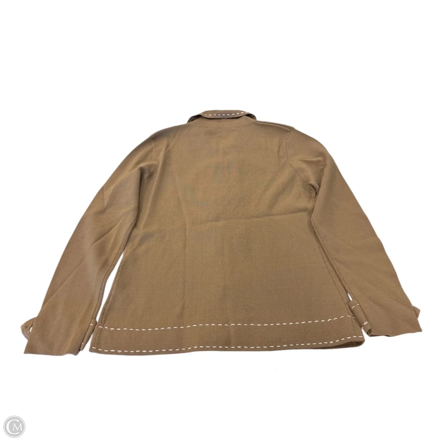 Jacket Shirt By Michelle Nicole In Brown & Cream, Size: S