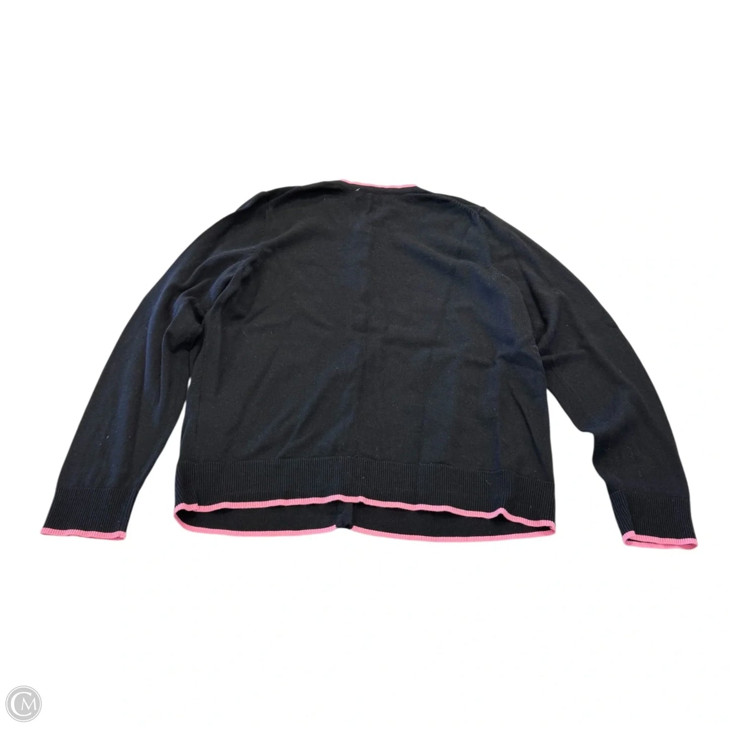 Cardigan By Charter Club In Black & Pink, Size: Xl